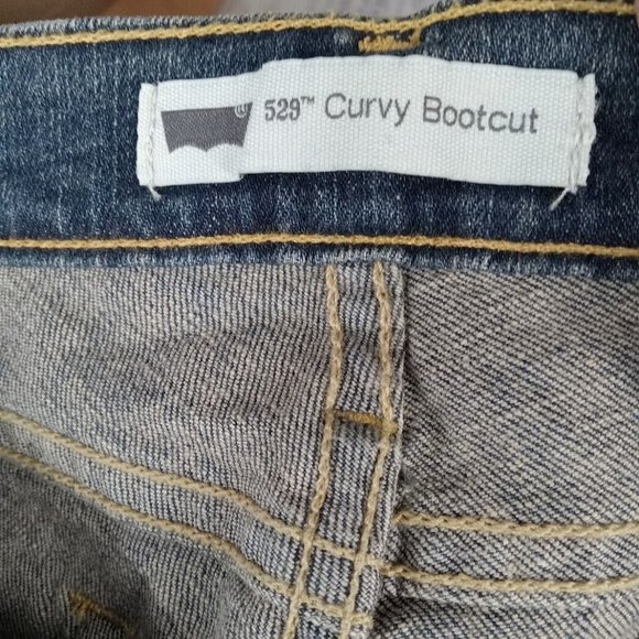 Levis Jeans Womens 30x30 10S Blue 529 Curvy Bootcut Whiskering‎ - Picture 9 of 10
